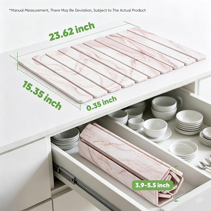 Stone Drying Mat for Kitchen Counter, Quick Diatomaceous Earth Mats for Dishes - Image 2
