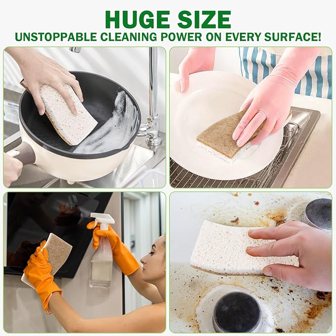 AIDEA XL Sponges Kitchen, Non-Scratch Dish Sponges | Large Natural Sponge - Image 4