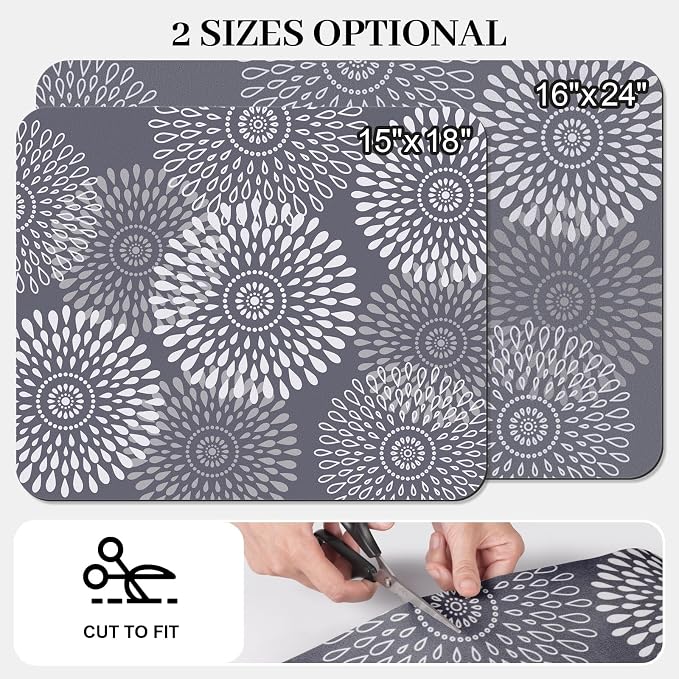 Dish Drying Mat Absorbent Kitchen Counter Mat Rubber Backing Draining Mat | - Image 2