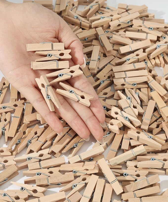 Mr. Pen- Wooden Clothes Pins, Natural Wood, 1.4 Inch | White Mini Clothes Pins by MrPen