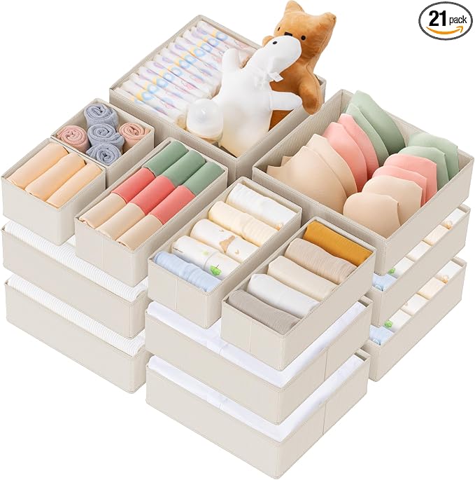 Drawer Organizer Clothes, 21 Pack Dresser Organizer by Criusia