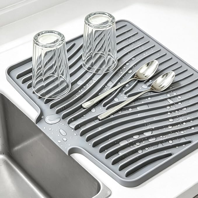 Silicone Dish Drying Mat, 15.7"*13"Dish Drying Pad, Kitchen Accessories by EBIGIC