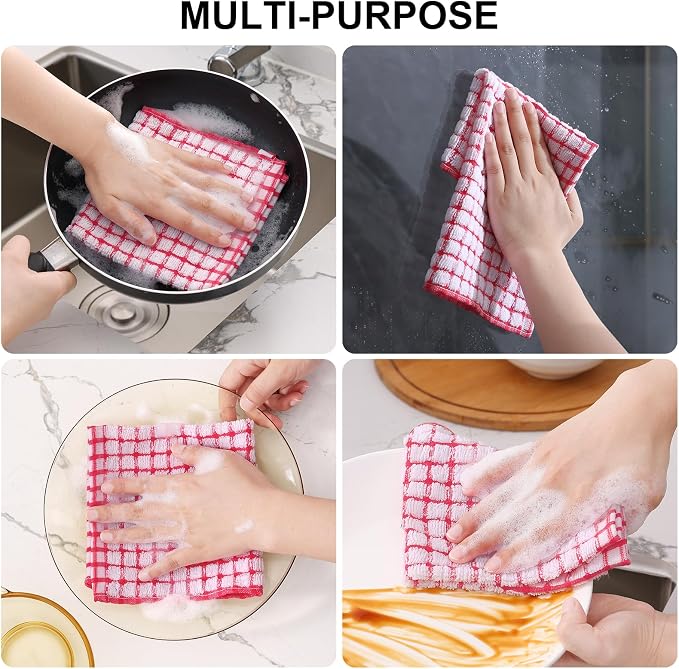 Kitinjoy Cotton 12 Pack Terry Kitchen Dish Cloths - Image 5