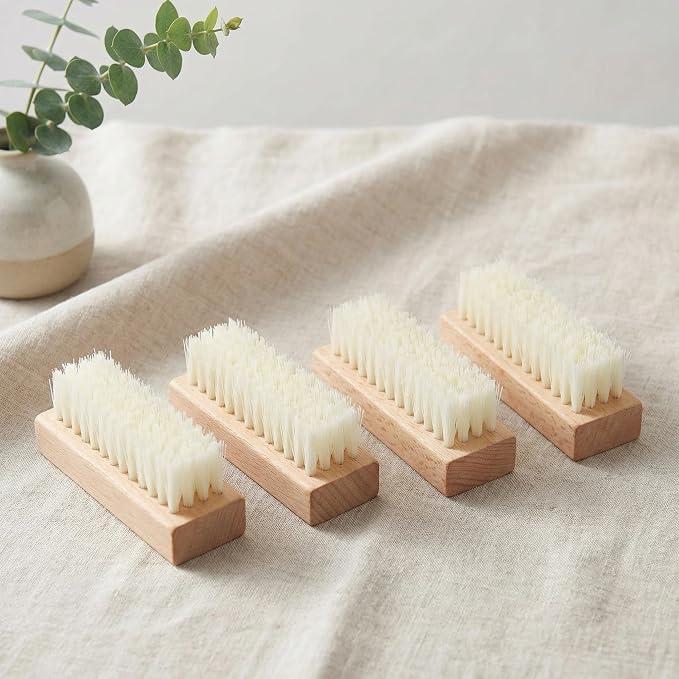 GLEAVI 4Pcs Shoe Cleaning Brush Set: Sturdy Wood Handle Soft Nylon Bristle - Image 5