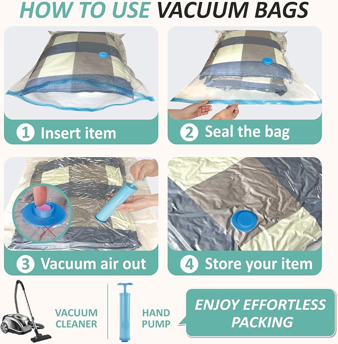 Cozy Essential Vacuum Storage Bags, 80% Compression Vacuum Seal Space Saver - Image 7