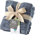 SKL Home CloudSoft Washcloth Set, 100% Cotton Luxury, Smoke Blue | Premium by SKLHomebySaturdayKnightLtd