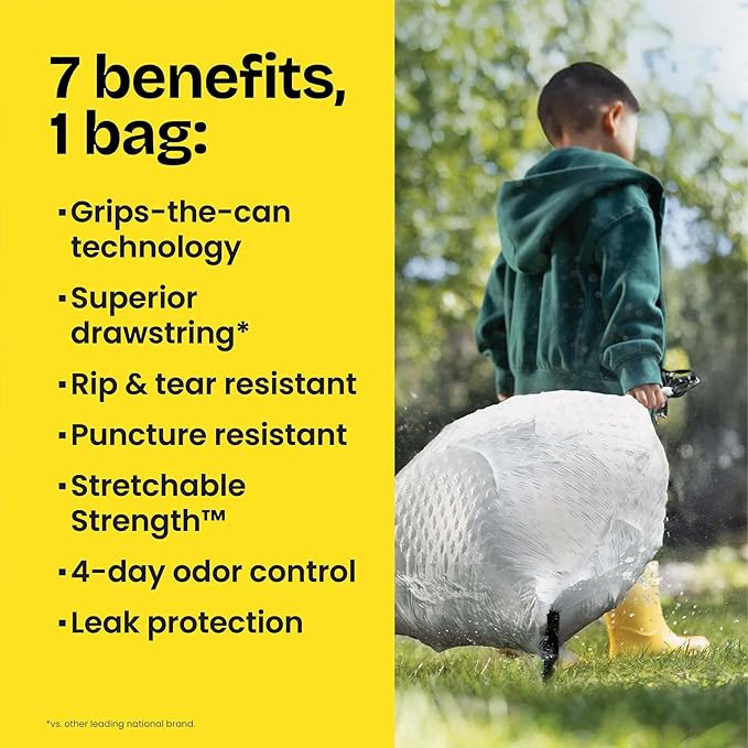 Glad ForceFlex Tall Kitchen Trash Bags, 13 Gallon, Gain Lemon Zest - Image 5