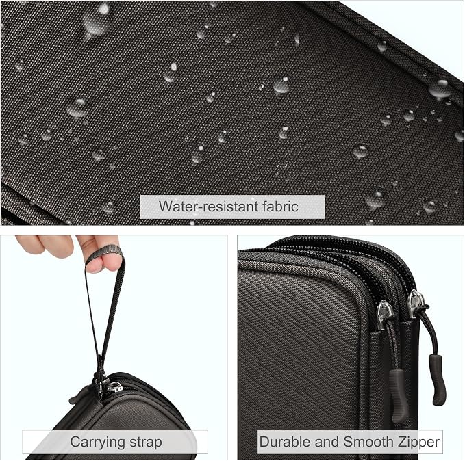 FYY Electronic Organizer, Travel Tech Pouch Bag, Cable Organizer Coffee | Wrist - Image 4