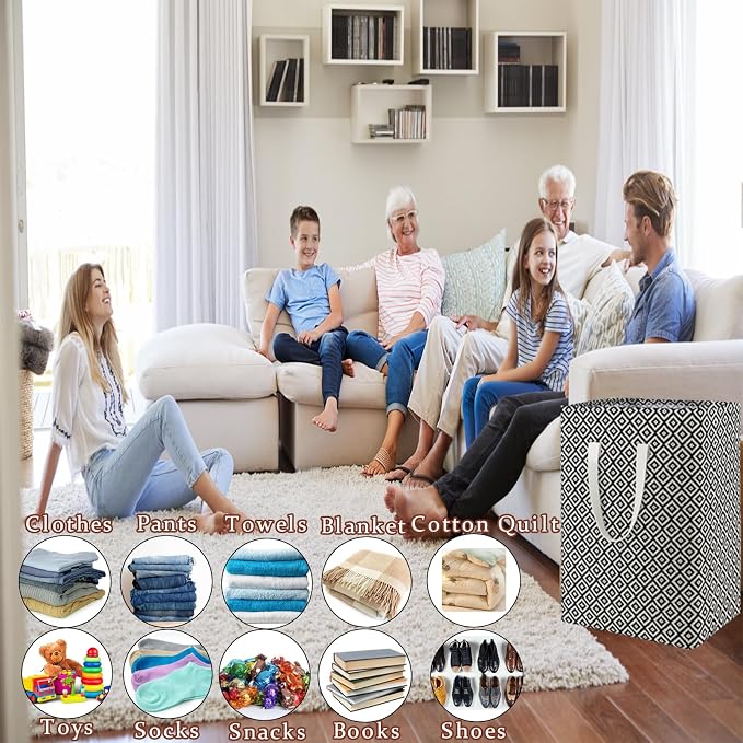 Waterproof Laundry Hamper Collapsible Laundry Basket Leather Handle Laundry Bag - Image 5