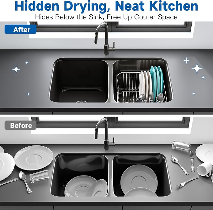 JASIWAY in Sink Dish Drying Rack, Stainless Steel Small Dish Drainer | Perfect - Image 3