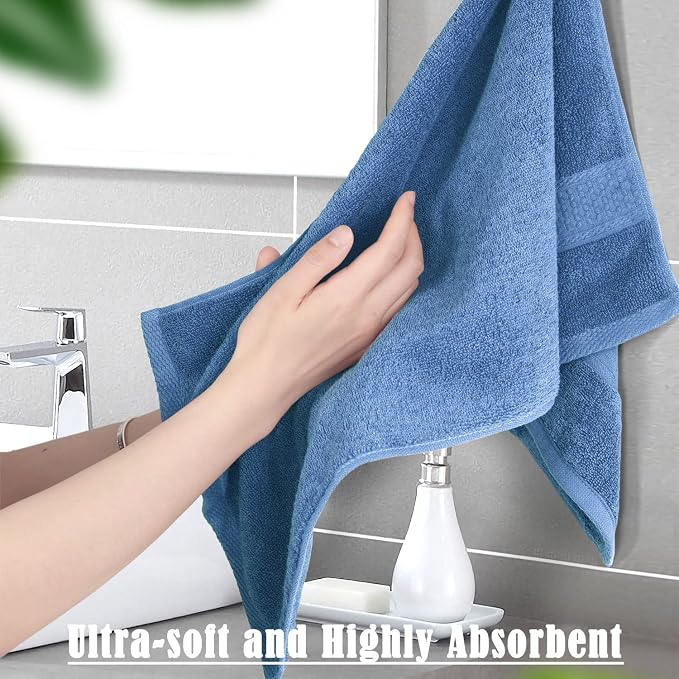 Cleanbear Hand Towels 6-Pack, Soft Cotton Hand Towels, 6 Colors, 13” x 13” | - Image 7