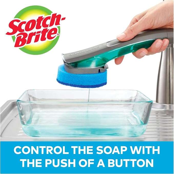 Scotch-Brite Advanced Soap Control Non-Scratch Dishwand Kit, 1 Dish Wand & 5 - Image 2