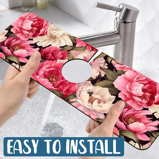 Faucet Mat for Kitchen Sink Absorbent Splash Guard Bathroom 15.5"X5.5" - Image 5