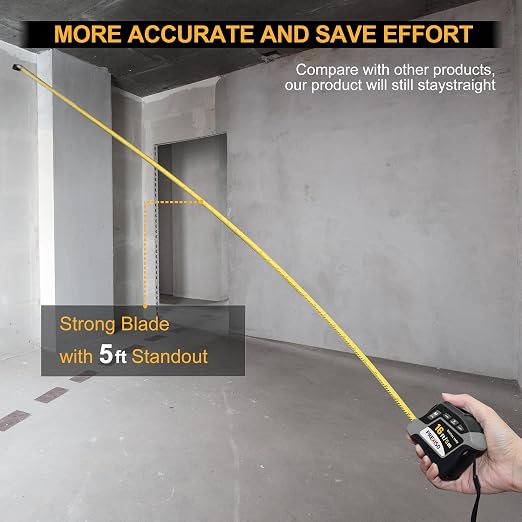 PREXISO 2-in-1 Digital Tape Measure, 16Ft Digital Measuring Tape Auto Lock - Image 9