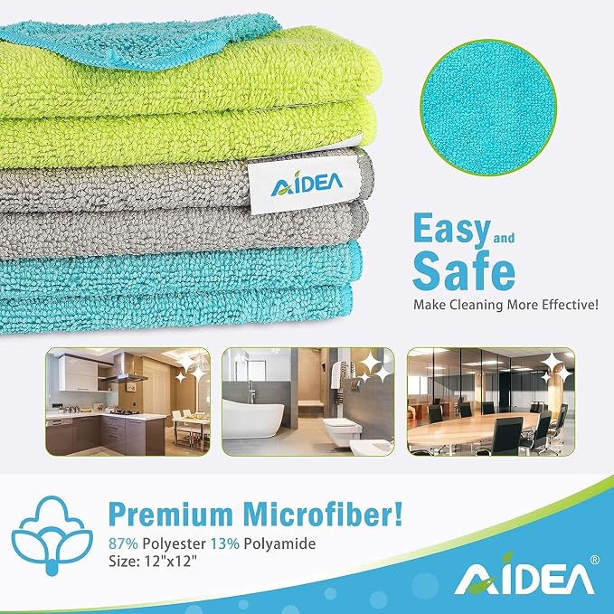 AIDEA Microfiber Cleaning Cloth-400PK, Microfiber Towels - Image 2