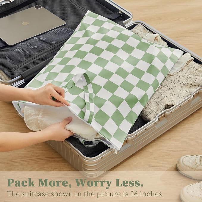 Ohocut Checkered 2 Pcs Large Travel Laundry Bags - Image 2
