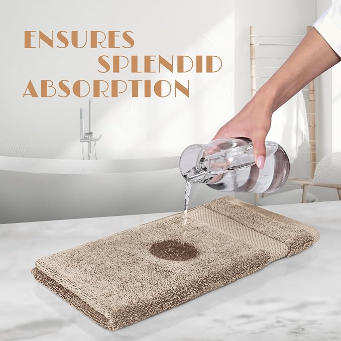 White Classic Wealuxe Taupe Hand Towels - Image 5