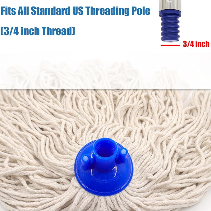 EaseYourDay Cotton String Mop Head Replacement, 3/4" Screw-On Thread - Image 3