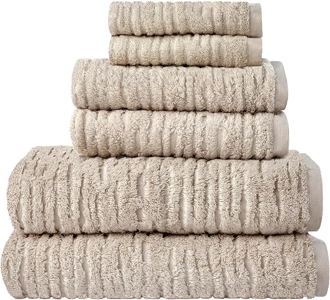 SKL Home CloudSoft Bath Towel, 100% Cotton Luxury, Oatmeal | Premium spa-level - Image 4