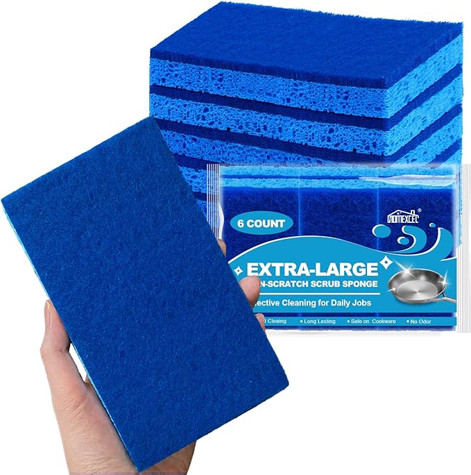 HOMEXCEL Extra Large Sponges Kitchen 6PK, Non-Scratch Sponge by HOMEXCEL