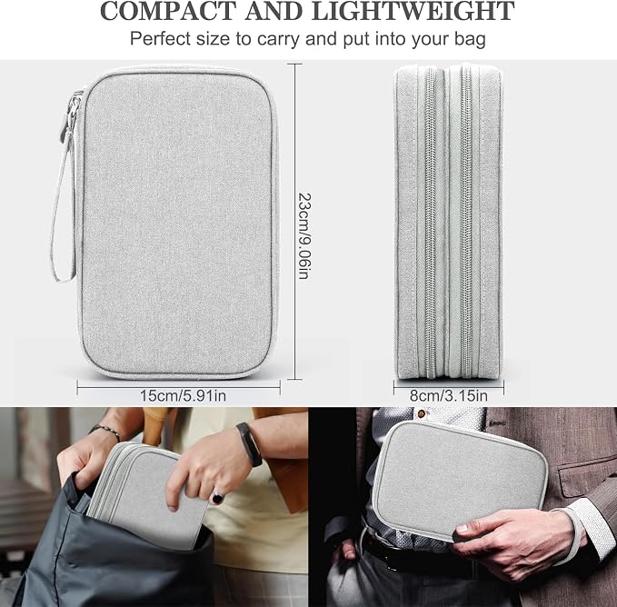 FYY Electronic Organizer, Travel Tech Pouch Bag, Waterproof, Double Layers - Image 2