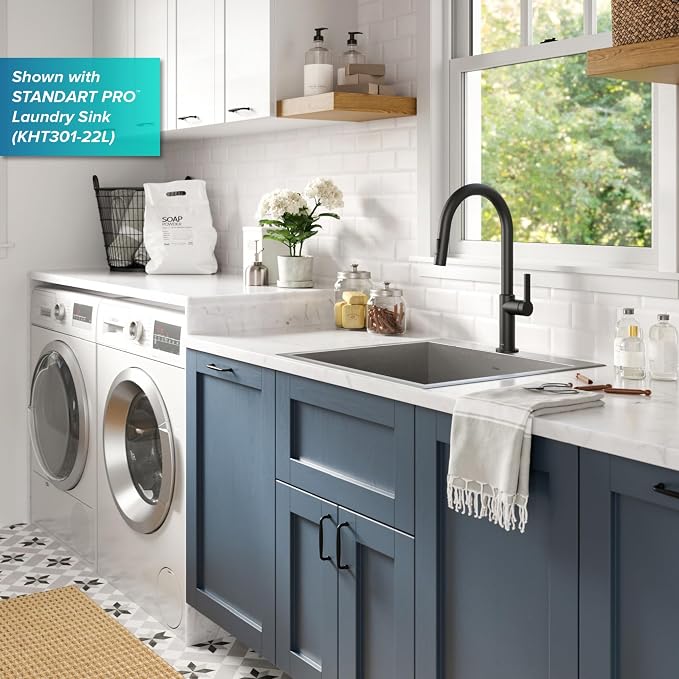 KRAUS Matte Black Single Handle Pull Down Kitchen Faucet KPF-2820MB | - Image 9