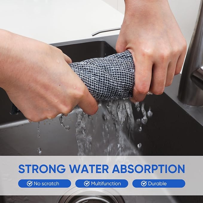 Forggon 10Pcs New Upgrade 2-Layer Non Scratch Wire Dishcloth, Wire Dishwashing - Image 5