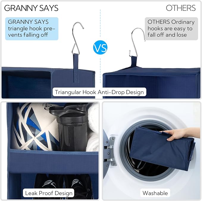 GRANNY SAYS 3-Shelf Hanging Closet Organizer, Foldable Storage, No-Sag Support - Image 4
