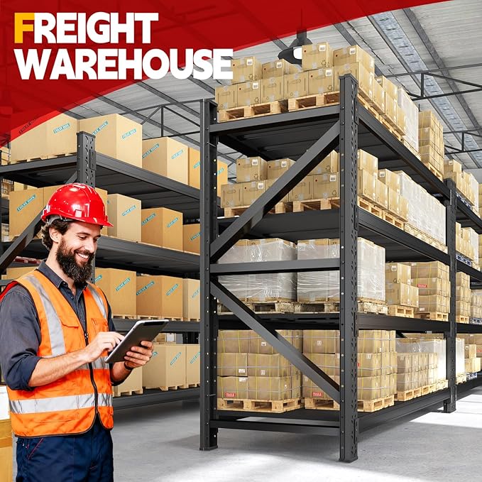 7000LBS Storage Shelves Heavy Duty, Metal Storage Shelves 4 Tier Units Adjustable Utility Rack Shelf, Heavy Duty Garage Racks Shelving for Basement, Industrial, Garage Shelving 71" W x 24" D x 70" H