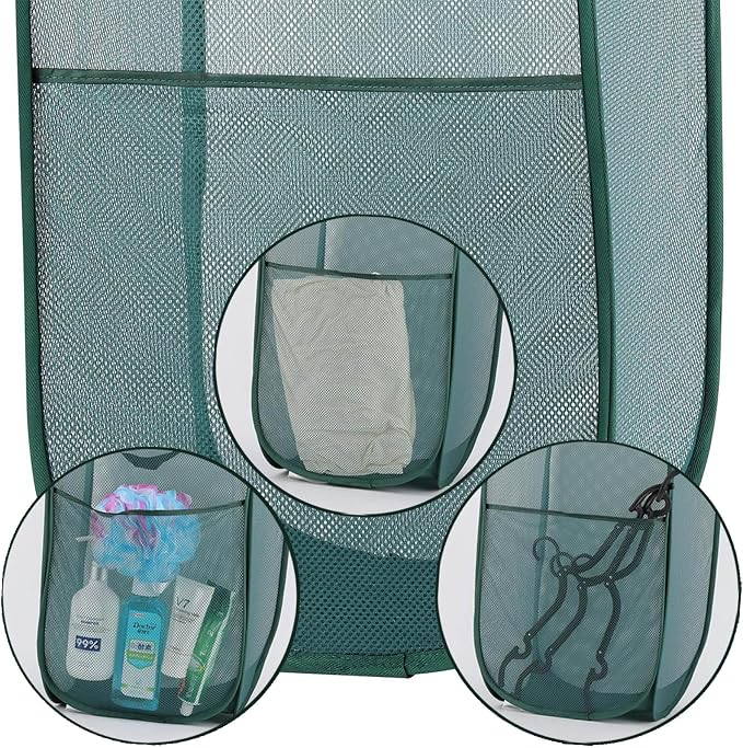4Pcs Pop Up Laundry Basket Set, Collapsible Pop Up Hamper in 4 Colors, Mesh - Image 3