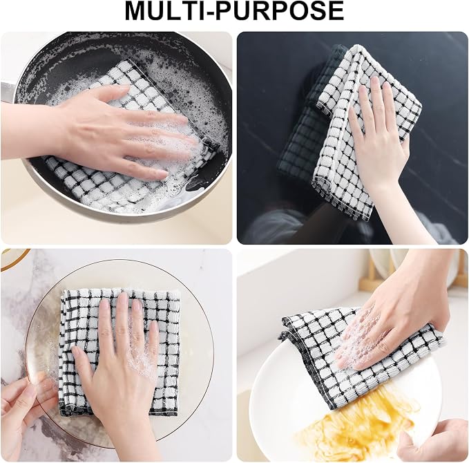 Kitinjoy Cotton 12 Pack Terry Kitchen Dish Cloths - Image 4