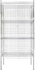 Commercial Grade NSF Listed Metal Wire Mesh Storage Chrome Security Cage Kit, 24" x 36" x 74", Perfect for Warehouse, Grocery Store, Restaurant, Dishroom