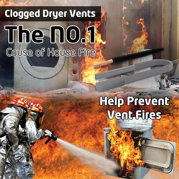 PetOde 2Pcs Dryer Vent Cleaner Kit Universal Vacuum Hose Attachment & Brush | - Image 7