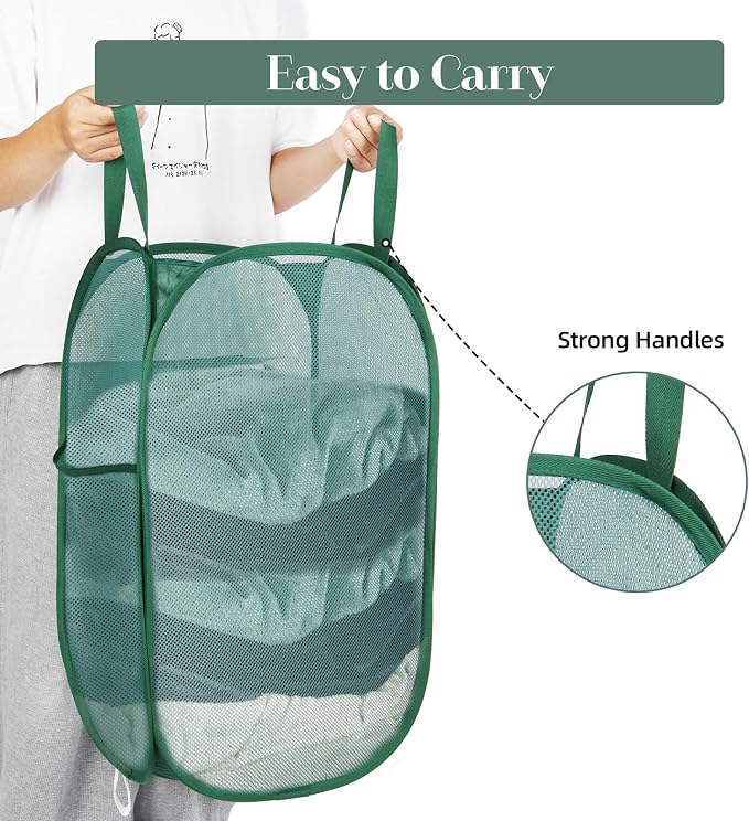 Durable Collapsible Laundry Baskets, Tear-resistant Pop Up Hamper - Image 6