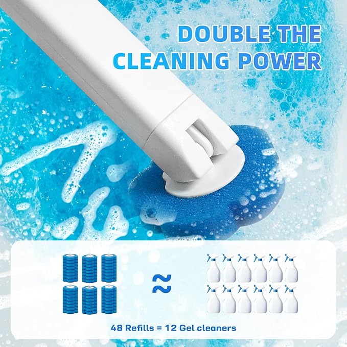 Disposable Toilet Brush with 48 Refills, Toilet Bowl Cleaner, Toilet Cleaning - Image 3