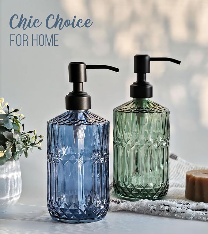 JASAI 18 Oz Blue Soap Dispenser - Image 7