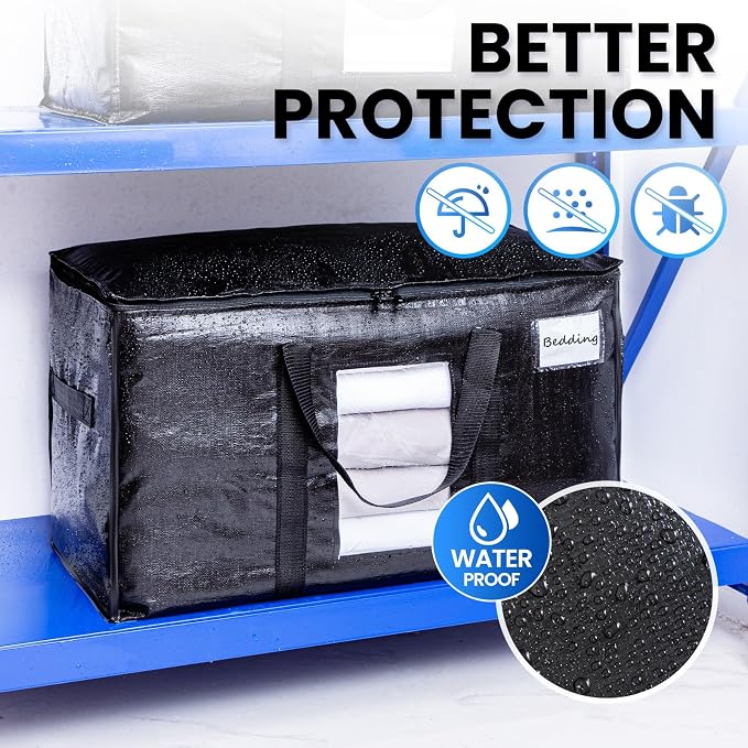 TAILI 4 Pack Black Extra Large Moving Bags, Storage Bag - Image 8