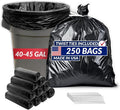 Reli. 40 to 45 Gallon Trash Bags Heavy Duty | 250 Trash Bags, Twist Ties | Black by Reli