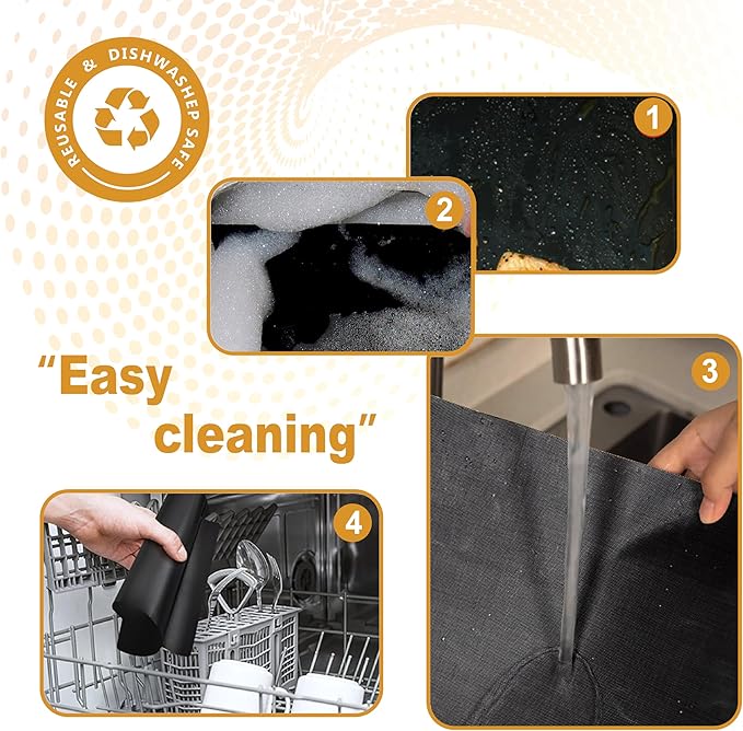 Oven Liners for Bottom, Large Thick Heavy Duty 100% Non-stick Reusable Teflon Mat, Baking Mat for Electric, Gas, Toaster Ovens, Grills, Kitchen Friendly Cooking Accessory (16.25x23)