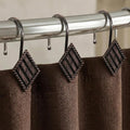 Vintage Bronze Shower Curtain Hooks: 12PCS Geometric Bathroom Curtain Ring | by PopKozzi