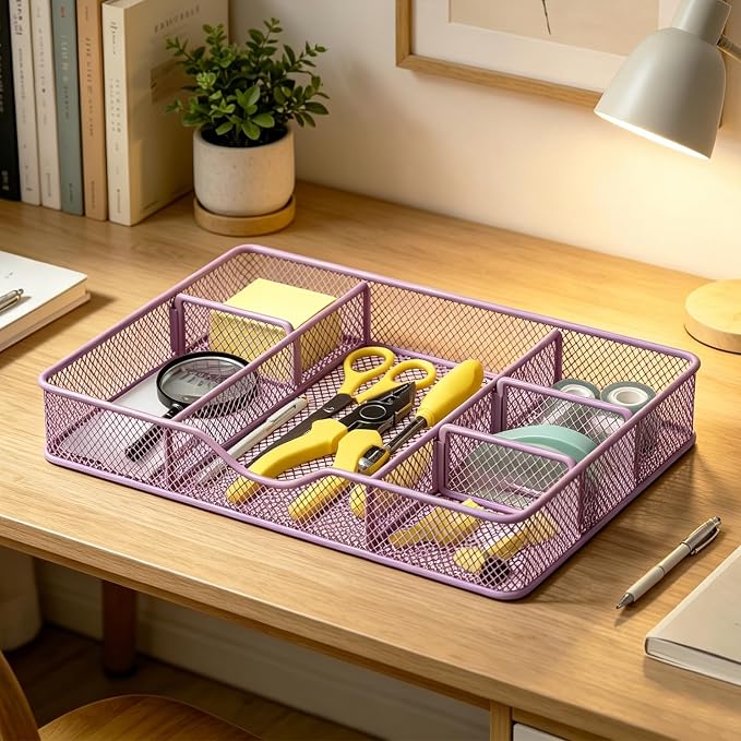 VyGrow Desk Drawer Organizer Tray, Metal Mesh Drawer Organizers Office - Image 5