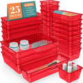 25 PCS Plastic Drawer Organizer Set, Makeup Organizers and Storage Bins | 4 by WOWBOX
