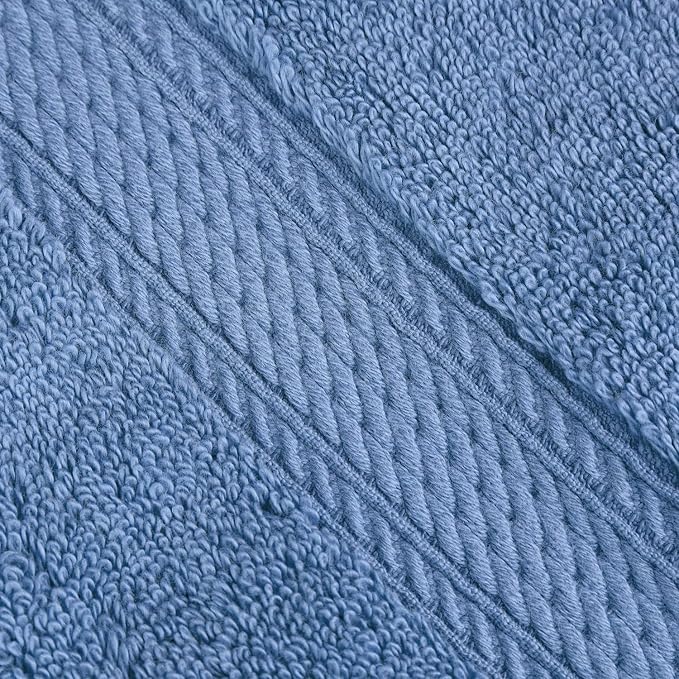 SUPERIOR Egyptian Cotton Ultra Plush & Absorbent, 8 Piece Set, Denim Blue | - Image 5