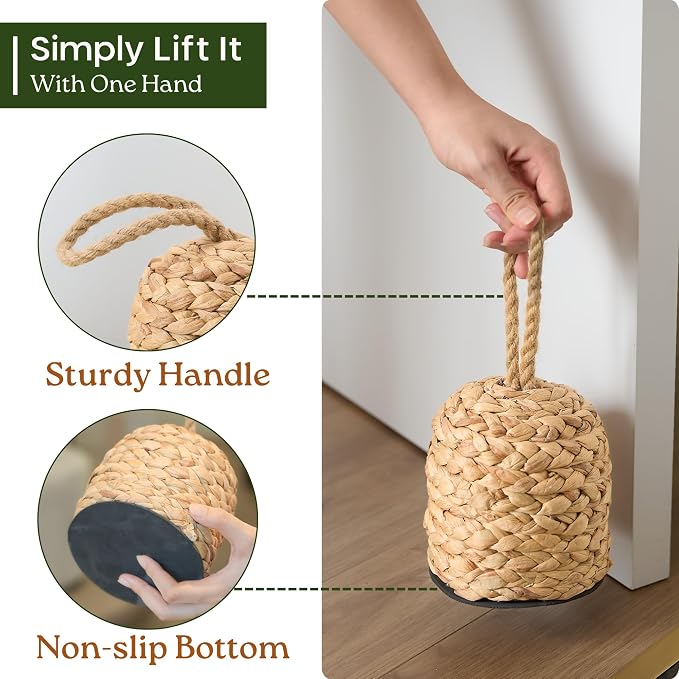 4.4lb Water Hyacinth Door Stop, Door Stopper - Image 3