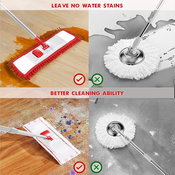Microfiber Mop for Floor Cleaning, Flat Dust Mop for Home and Kitchen - Image 2