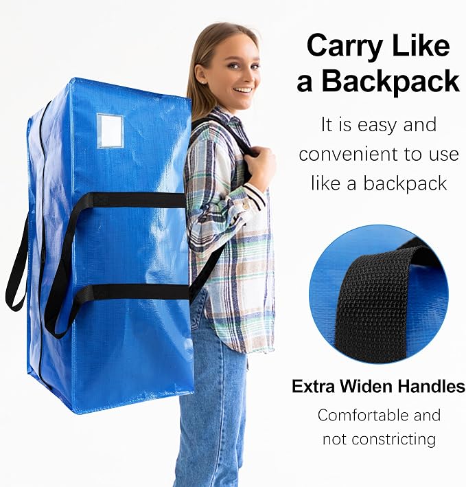 VELVETSURE Heavy Duty Extra Large Moving Bags W/Backpack Straps - Image 4