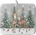 Winter Deer Dish Drying Mat Pine Tree Absorbent Dish Dry Pad Seasonal by Giwawa