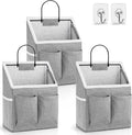 Kanrichu 3pcs Wall Hanging Organizer Bag, Linen Fabric Door Hanging Storage by KANRICHU