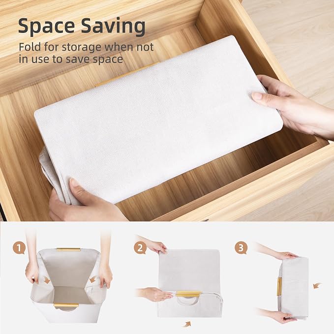 STORAGE MANIAC 3-Pack Large Laundry Hamper, 100L Collapsible Laundry Basket - Image 6