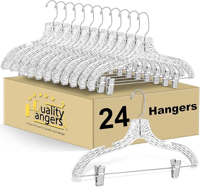 Quality Clear Plastic Skirt Hangers by QualityHangers